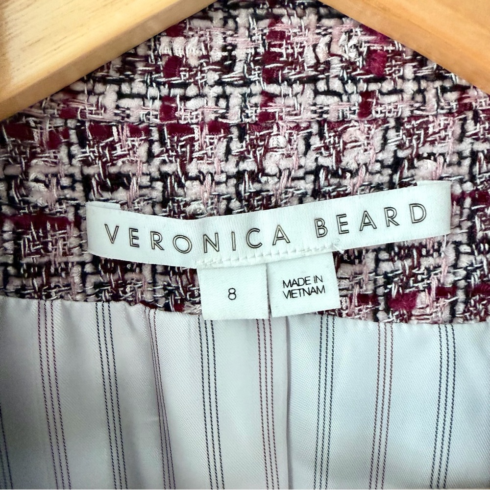 VERONICA BEARD | Theron Pink Purple Tweed Dickey Blazer Jacket US 8 - Picture 7 of 12
